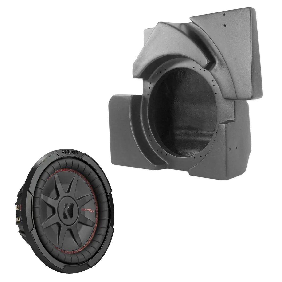 SSV Works SSV Works X32-DUS10U CanAm Maverick 19+ X3 Underseat 10" Subwoofer Enclosure with Kicker 48CWRT104 4-Ohm DVC — product photo