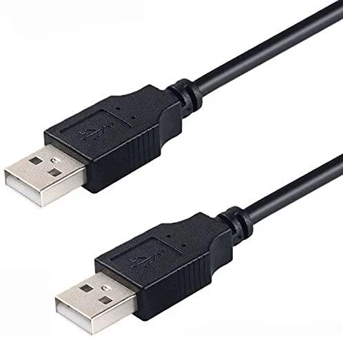  ZZS USB A to A Cable 1.5 ft Braided Black Male-to-Male — product photo