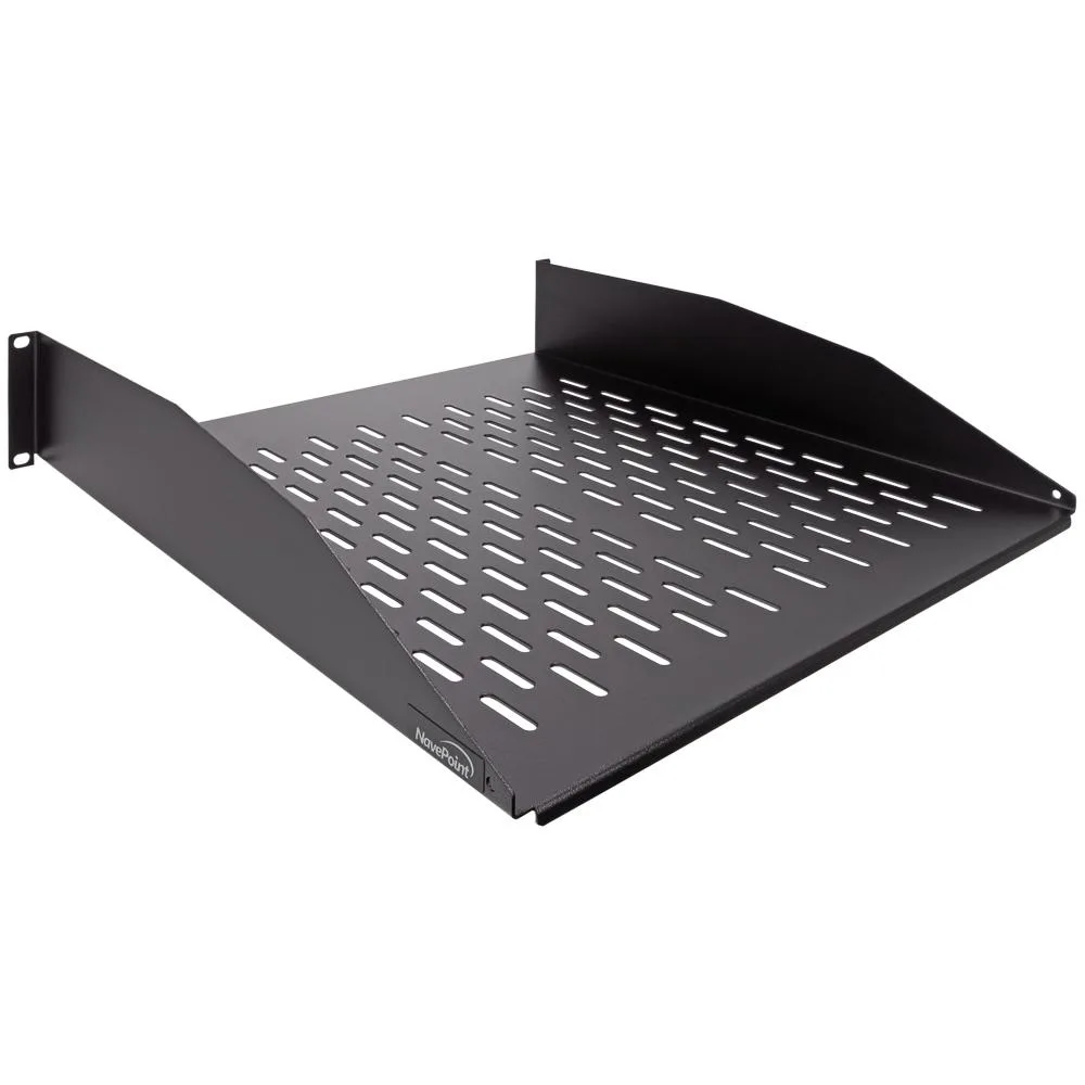 NavePoint NavePoint 2U Heavy Duty Vented Cantilever Shelf 18-Inch Deep 100lb Black — product photo