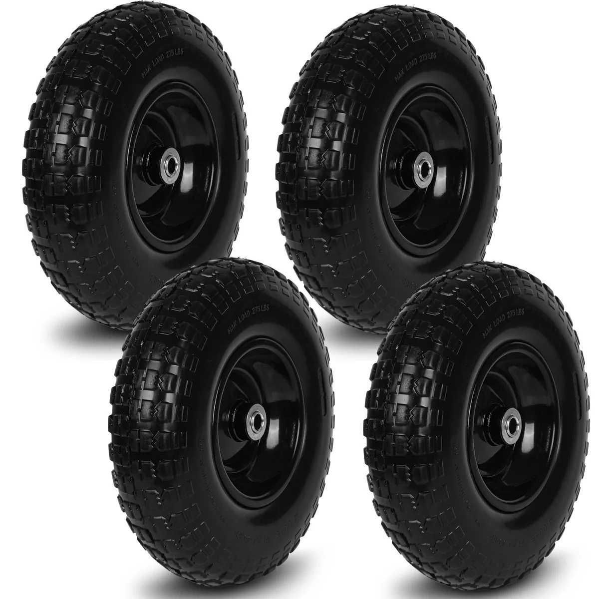  Taifa 13 Inch Solid Tire &amp; Wheel 4.00-6 5/8" Bore 4 Pack — product photo
