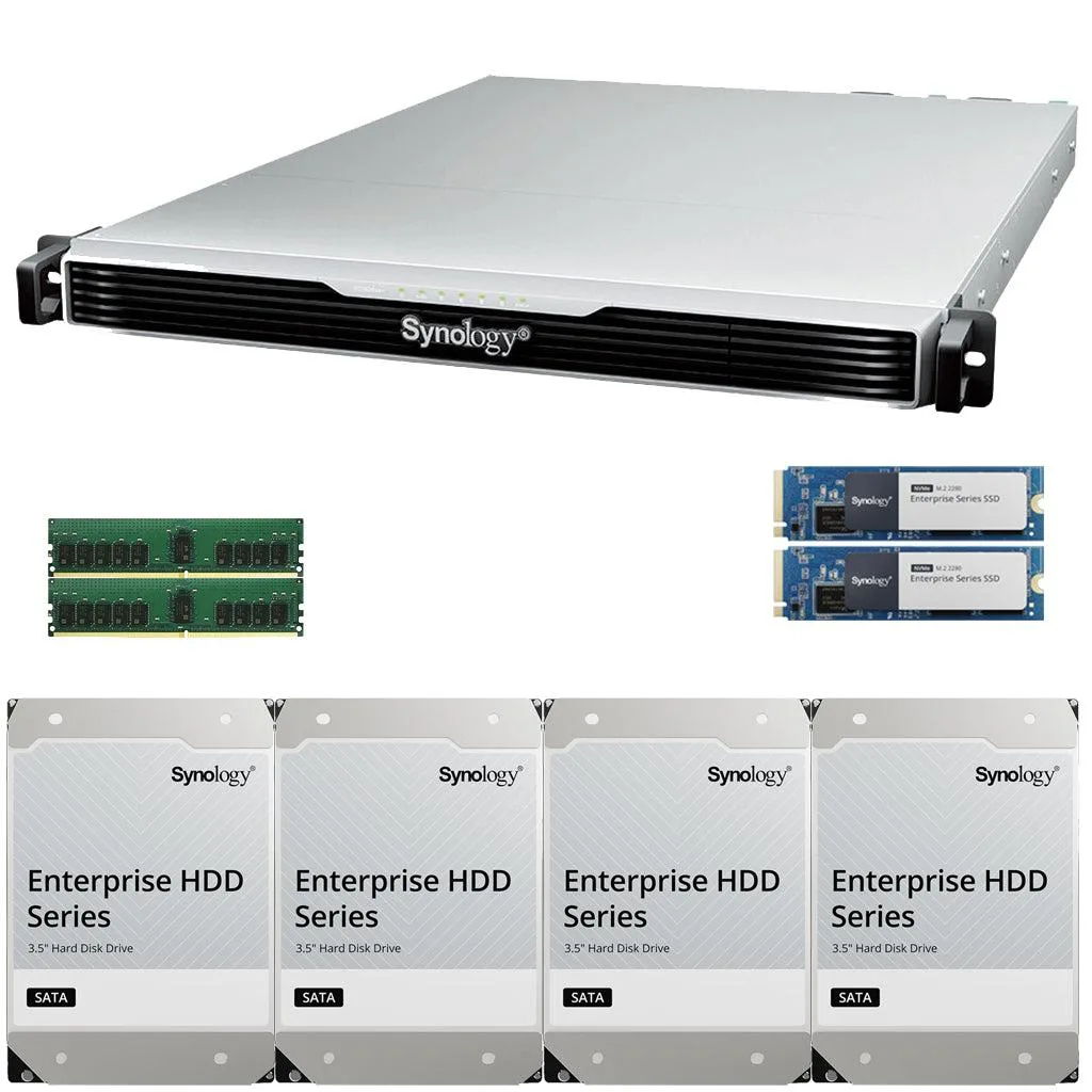 Synology Inc. Synology RS1626xs+ Xeon D-1726 4-Bay Rackmount NAS 32GB 800GB Cache 80TB — product photo