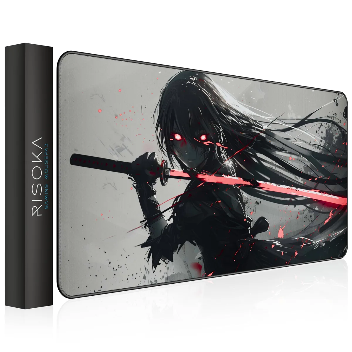  RISOKA GMP-01 Night Katana mouse pad 35.4 x 15.7 inch — product photo
