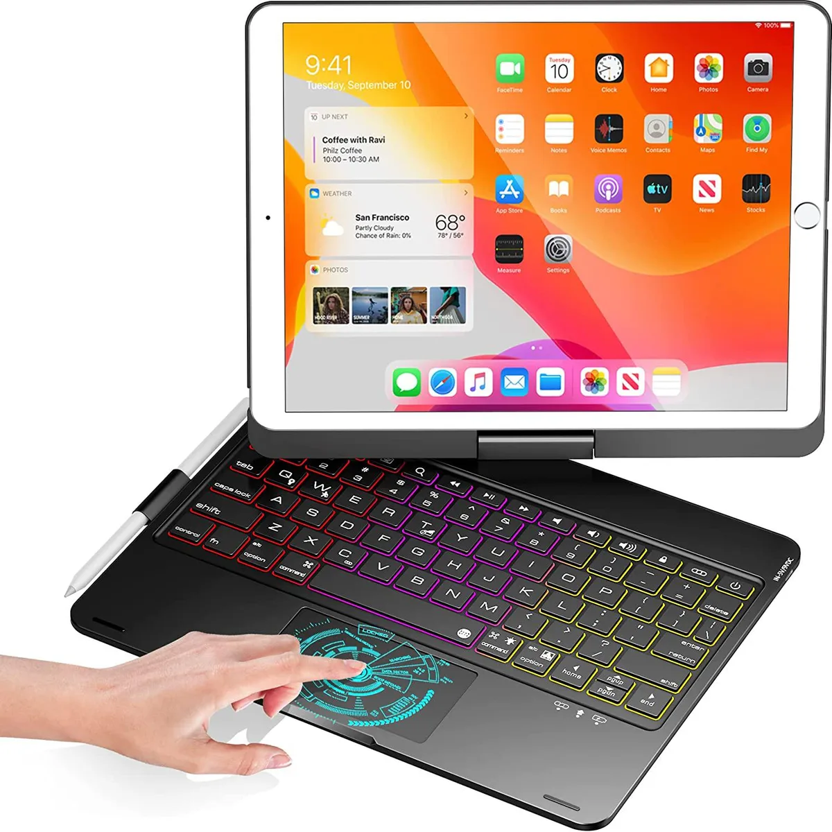 Werleo Werleo A2602 10.2 inch keyboard case with touchpad and backlight — product photo