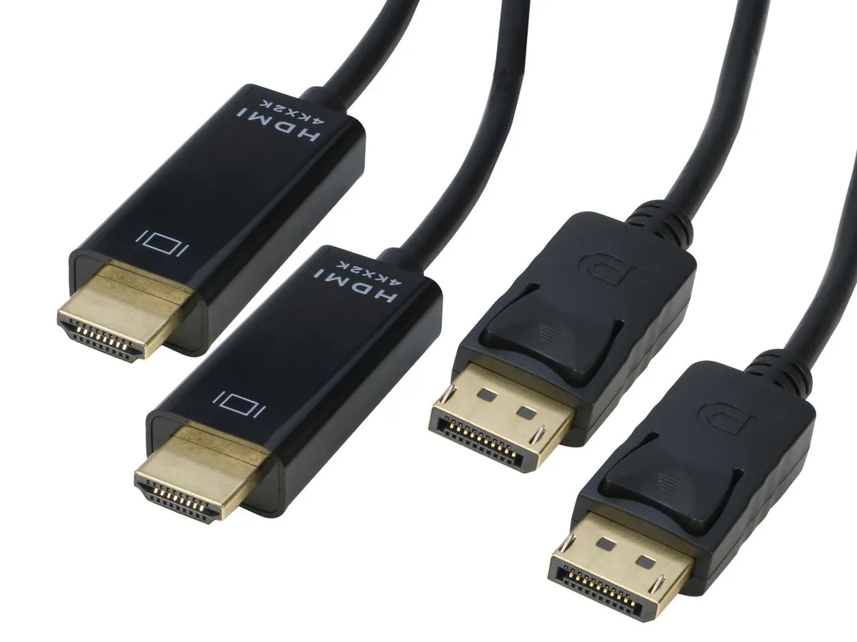 iXever iXever DisplayPort to HDMI cable 6ft 1.4 4K@30Hz 2K@60Hz 1080P@120Hz 2Pack — product photo