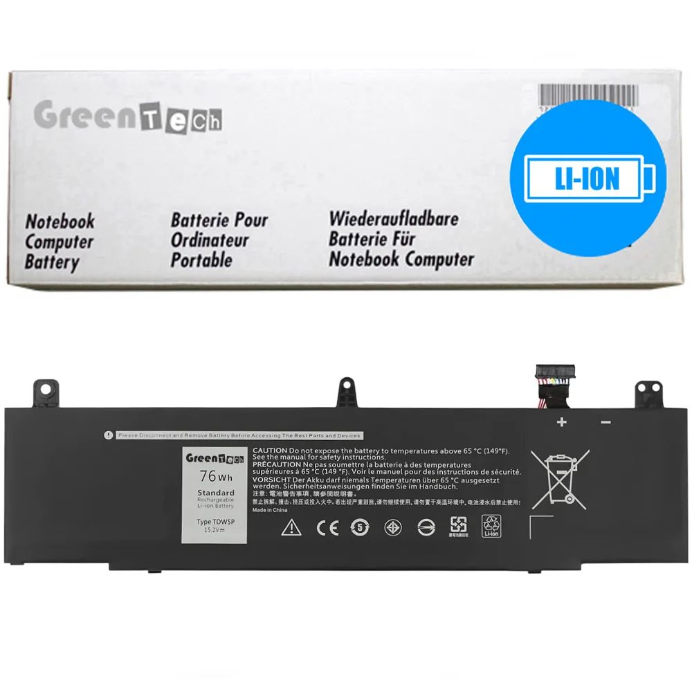 NShi NShi GreenTech TDW5P 15.2V 76WHR 4-cell laptop battery for Alienware 13 R3 ALW13C — product photo