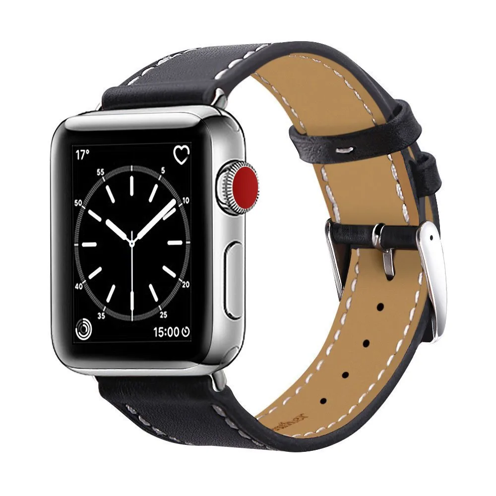 Werleo Werleo Apple Watch Band 38mm 40mm Genuine Leather Black — product photo