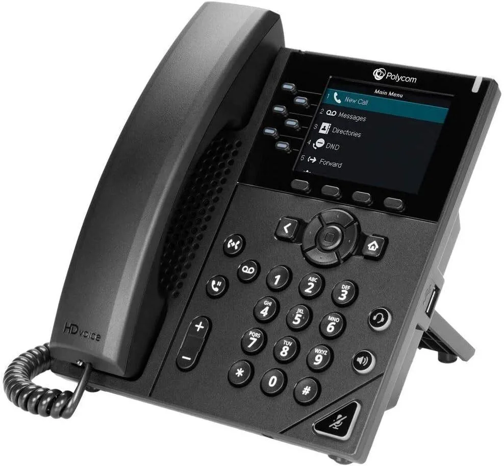 POLYCOM Polycom VVX 350 six-line IP phone with 3.5 inch colour display — product photo