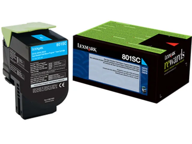 Lexmark Lexmark 80C1SC0 Return Program Toner Cartridge Cyan 2000 Pages — product photo