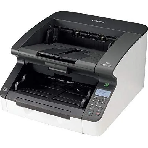 Black sheetfed scanner with document feeder and output tray