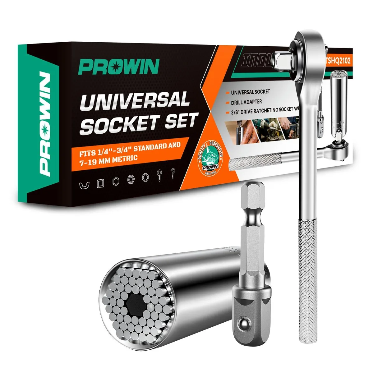  3pcs Universal Socket Wrench Set 7-19mm Chrome Vanadium Steel — product photo