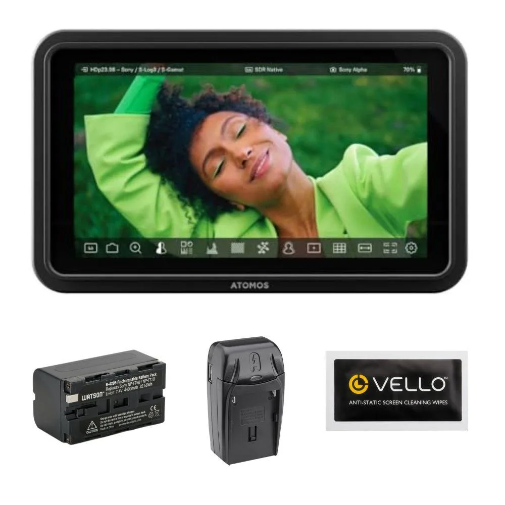 Atomos Atomos Shinobi II 5.2" HDMI HDR Monitor Bundle with Battery Charger Wipes — product photo