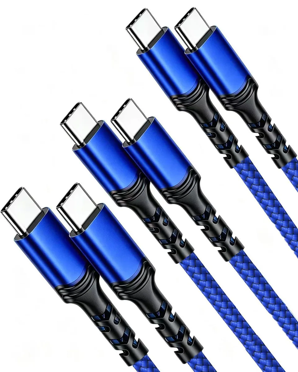  BELKIN Samsung Gala USB-C to USB-C Cable 3-Pack 3.3ft 6.6ft 10ft Blue 100W 5A 480Mbps — product photo