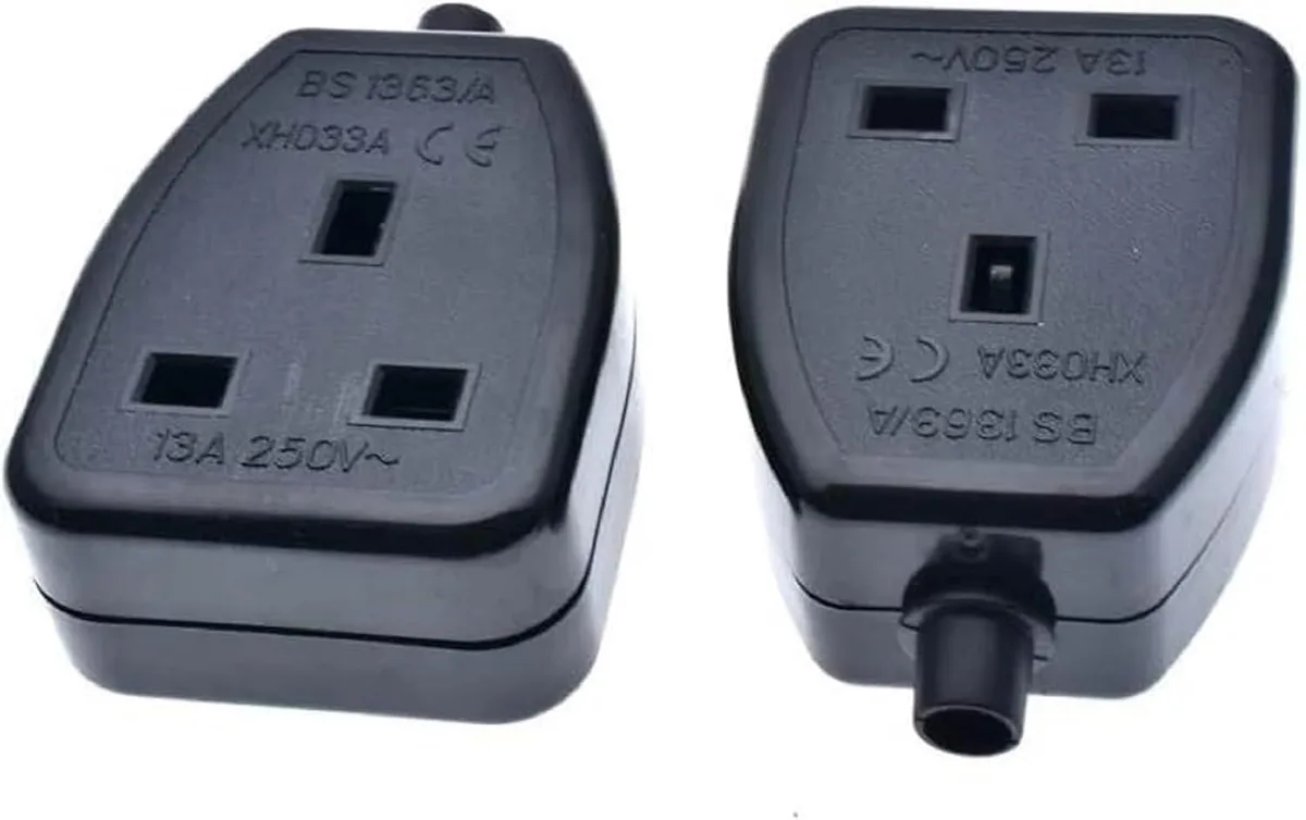 TeKit TeKit DIY UK BS1363 Female Socket Adapter 2-Pack 13A 250V Black — product photo