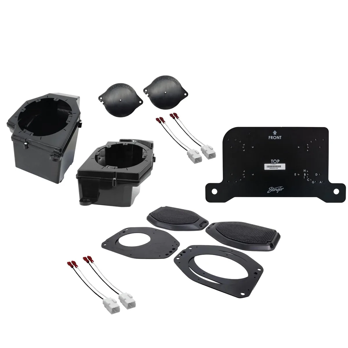 STINGER STINGER STXJLPOD STXJLSBA JLUAMPBRKTP Speaker Adapter Kit 2018-2022 Wrangler JL Gladiator JT — product photo
