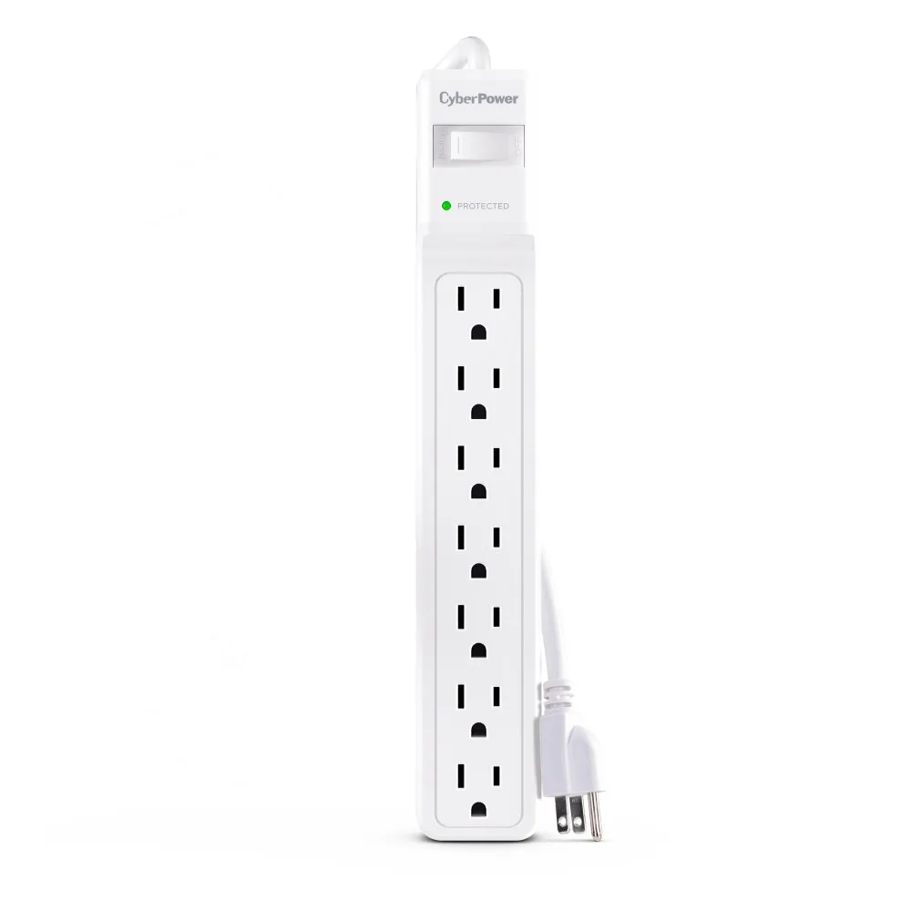 CyberPower CyberPower CSB706W 7-Outlet Surge Protector 1800 J 800 V 6 ft White — product photo