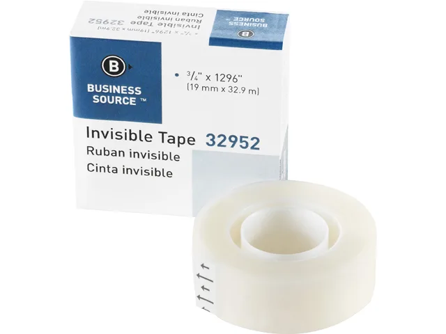 Business Source Business Source 32952BX Invisible Tape 12 / Box 36 yd x .75" 1" Core — product photo