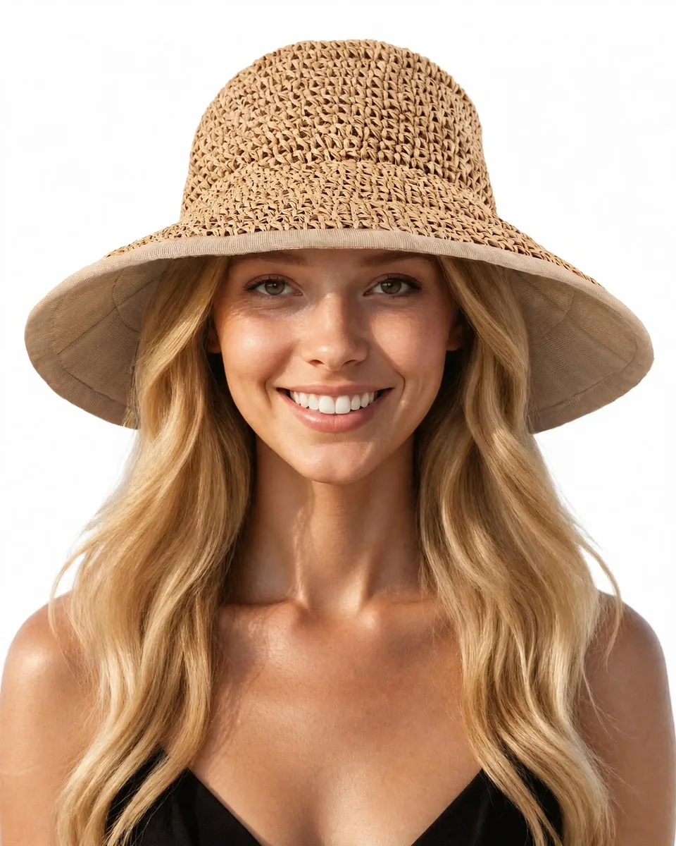 Black polyester hat with letter pattern, one size unisex fit