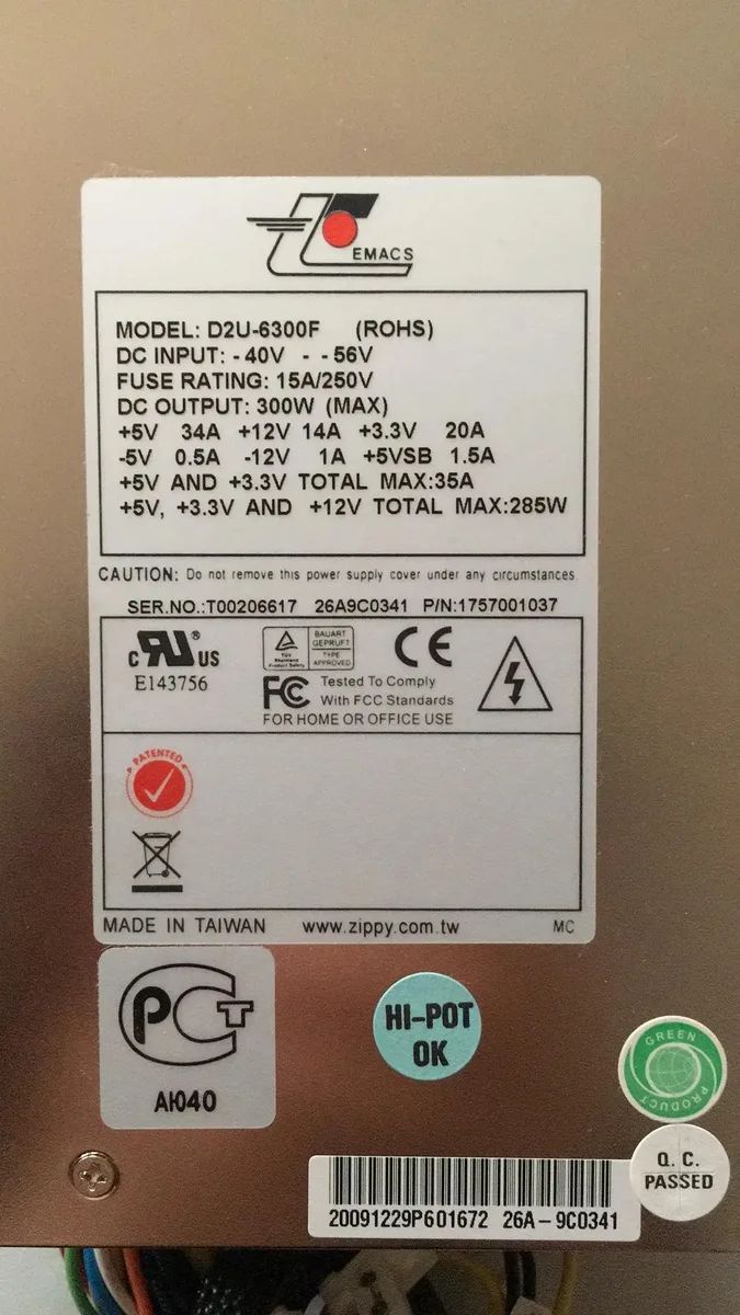 Supersuperuncle Supersuperuncle For EMACS Xinju D2U-6300F server power supply — product photo