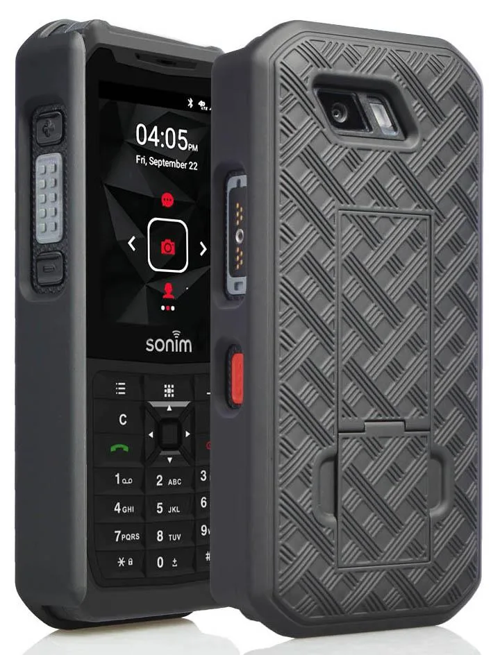 Nakedcellphone Nakedcellphone Ribbed Slim Case with Kickstand Black for Sonim XP5s (XP5800) — product photo