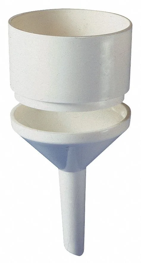 White polypropylene Buchner funnel, 130 mm diameter, 875 mL capacity