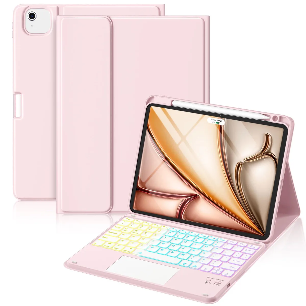 Hamile iPad Air 11-inch Keyboard Case with Trackpad Pink — product photo