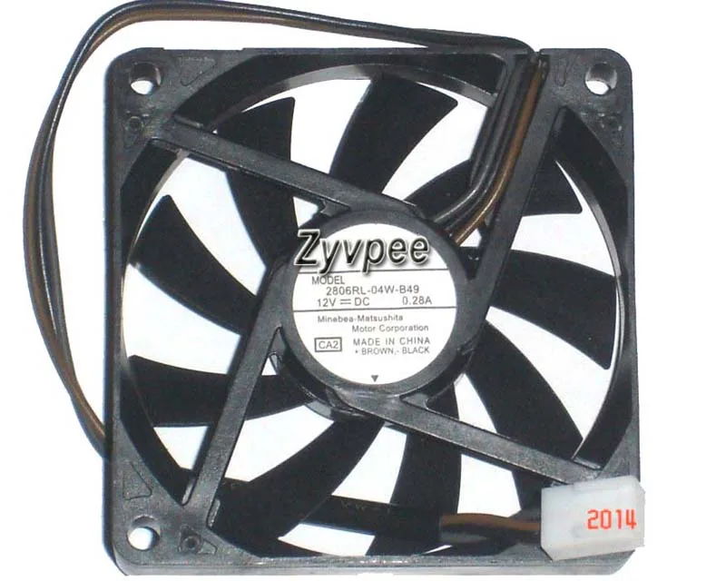 Zyvpee Zyvpee 2806RL-04W-B49 CA2 70mm 12V 3-pin case fan — product photo