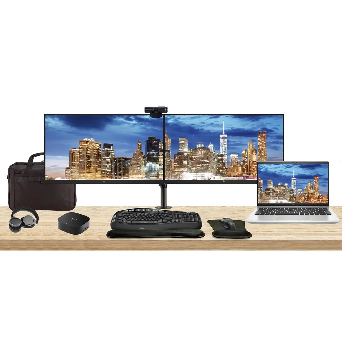 HP HP EliteBook 645 G10 14" Ryzen 7 32GB 1TB Bundle with 2×24" Monitors, Dock, Peripherals — product photo