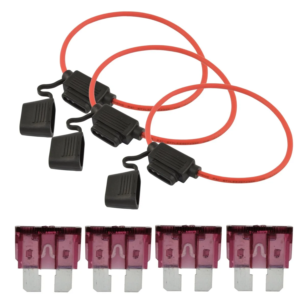 The Wires Zone The Wires Zone ATCFH12-10 12 AWG fuse holder 10 pcs with 40 A fuses 25 pcs — product photo