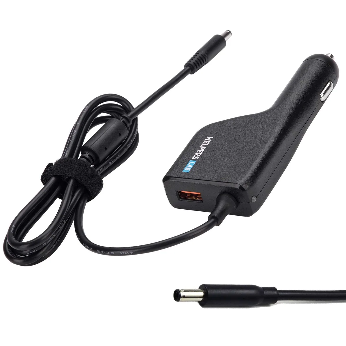 KW-Commerce KW-Commerce 19.5V 2.31A 45W Car Charger Adapter 4.5*3.0mm USB QC3.0 2 in 1 accessory — product photo