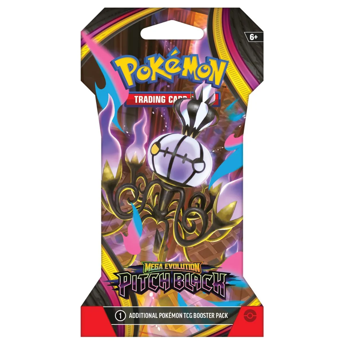 Pokemon Pokemon ME5 Mega Evolution Pitch Black Sleeved Booster Pack Mega Chandelure ex 10 cards — product photo
