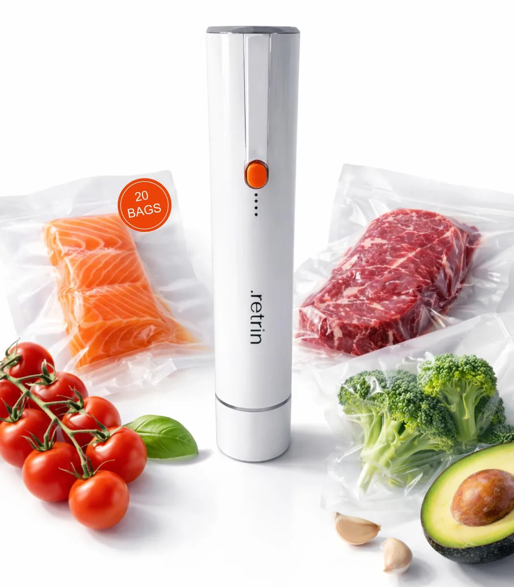 RETRIN RETRIN Sealer Pro White Vacuum Sealer + 20 Bags — product photo