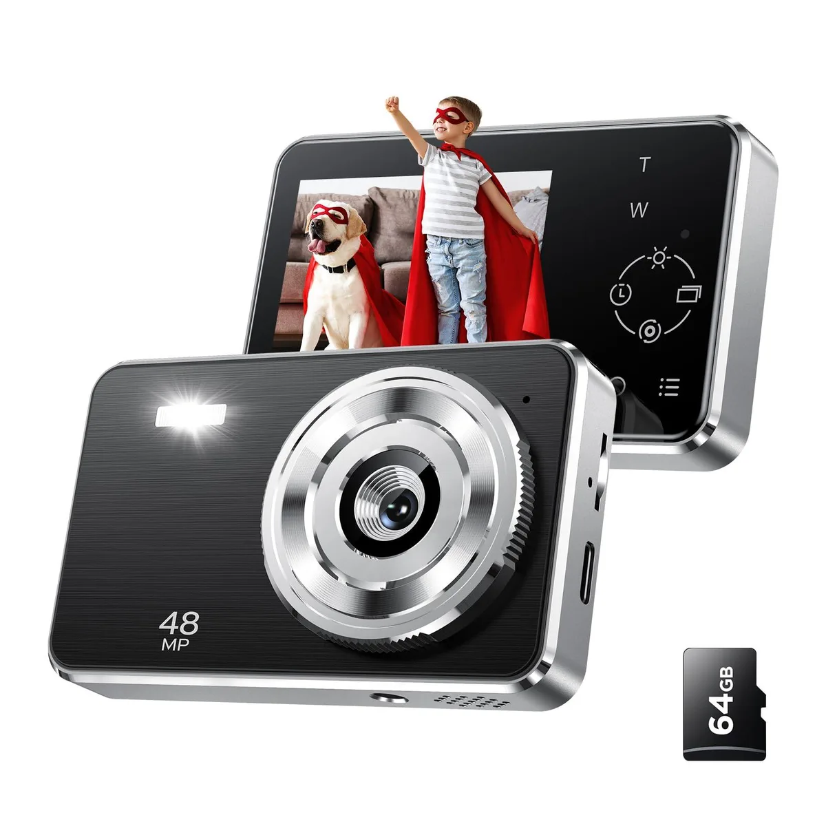  Voxitenus e10 48MP 16x Zoom Point &amp; Shoot Camera Black — product photo