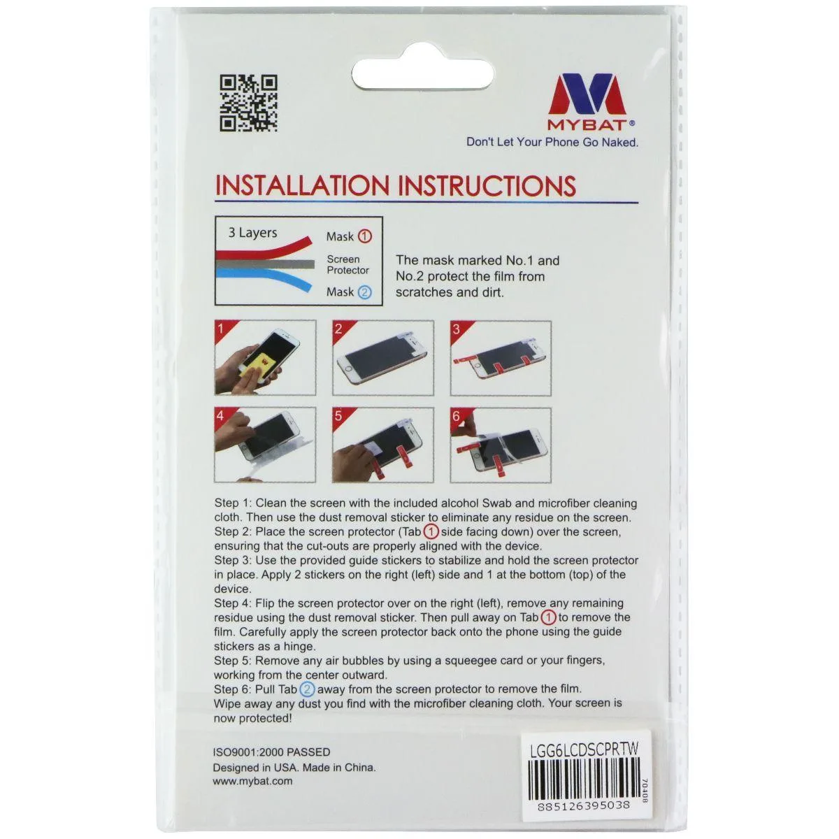 Mybat MyBat Clear Screen Protector for LG-H872 (G6) 2 Pack Clear — product photo