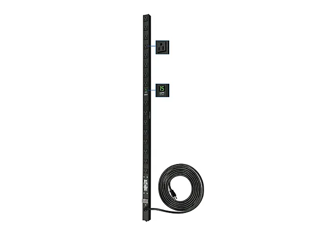 Tripp Lite Tripp Lite PDUMV15 Metered PDU 15A 16 Outlets 5-15R 120V 5-15P 15ft Cord 0U Vertical — product photo