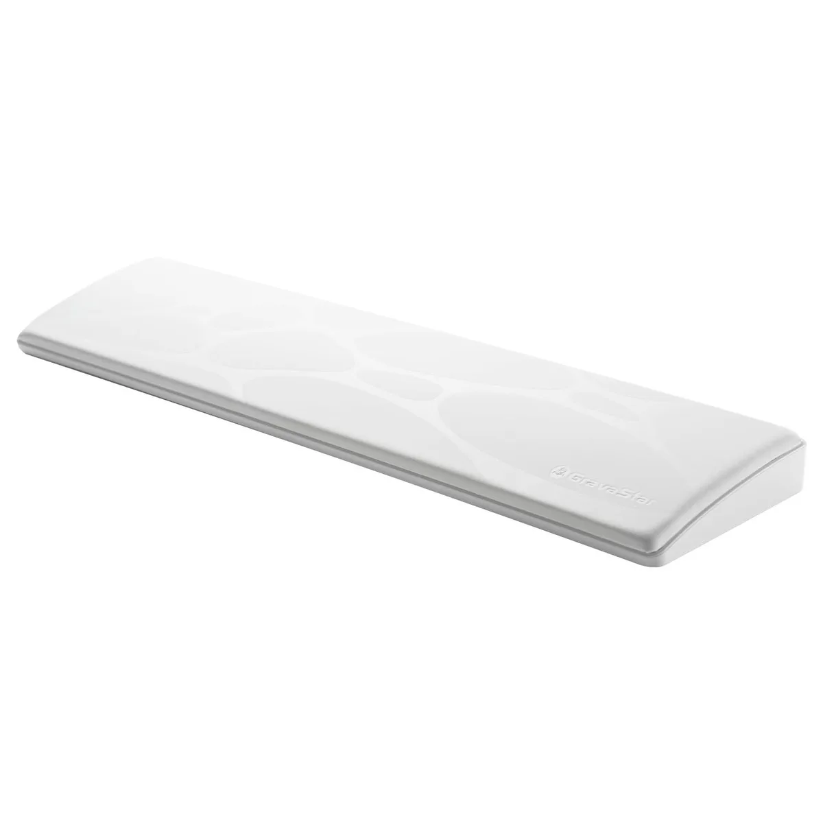 White wrist rest for 75% keyboards, faux leather surface on ABS base