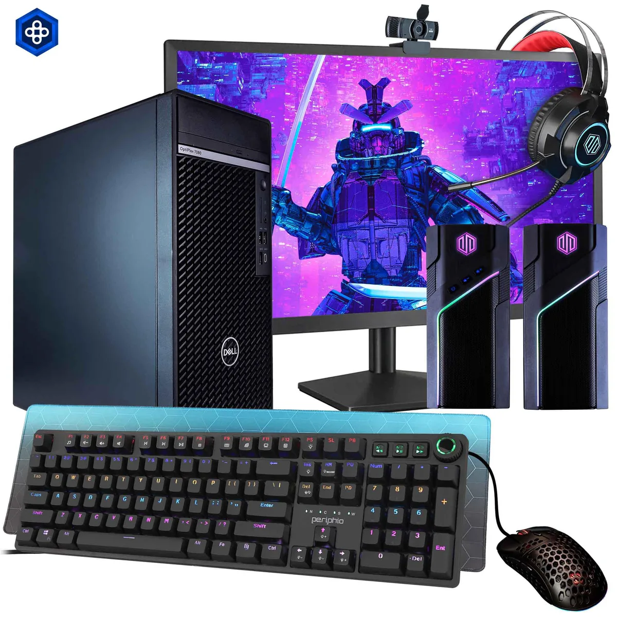 DELL DELL OptiPlex 7080 desktop PC Core i5 3.40GHz GTX 1650 16GB DDR4 500GB SSD 24" monitor Windows 11 Home — product photo