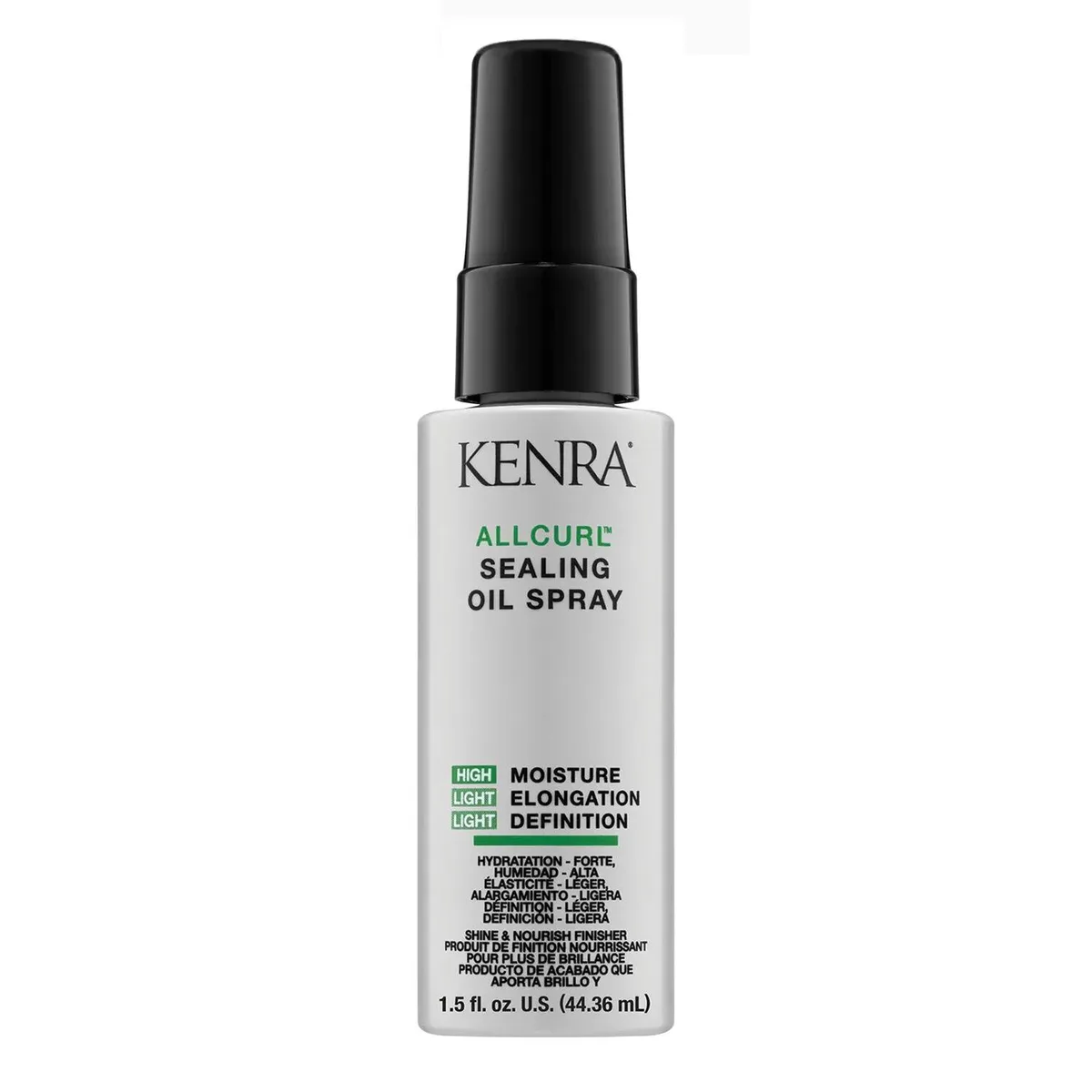 Small spray bottle with clear liquid and white cap