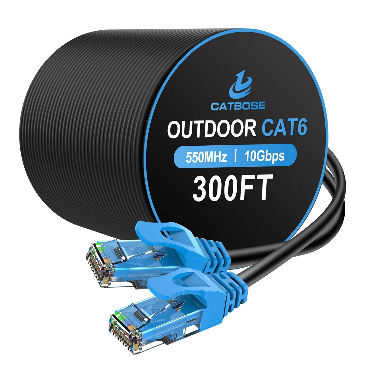 ALSEYE ALSEYE Cat6 Outdoor Ethernet Cable 300FT 2 in 1 accessory — product photo