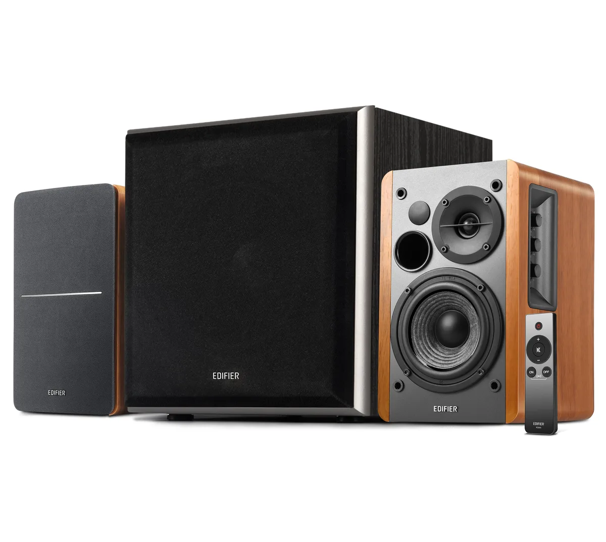 Edifier Edifier R1280Ts bookshelf speakers with T5 8" 70w subwoofer — product photo