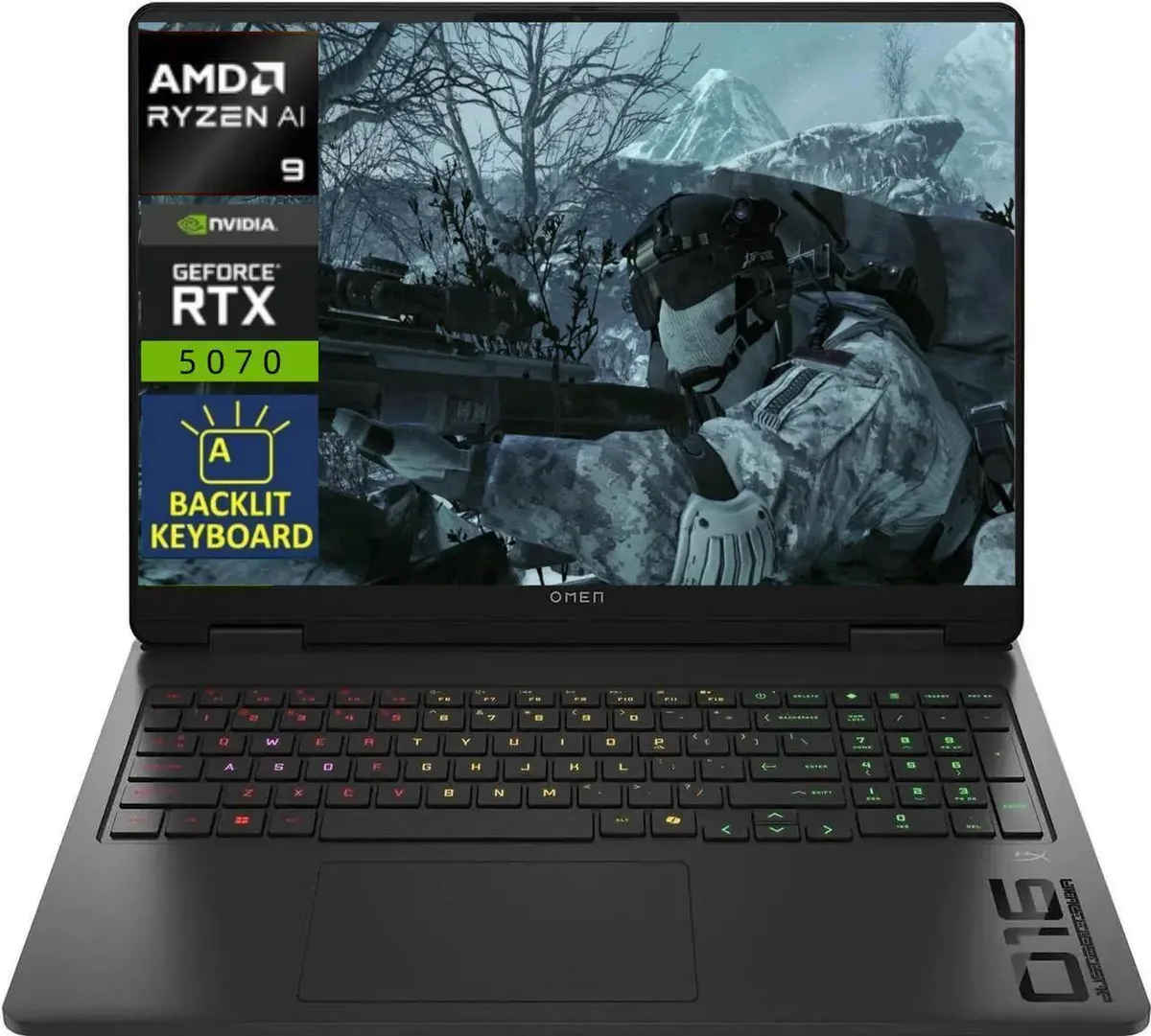 HP HP OMEN 16" 240Hz Gaming Laptop — Ryzen 9 8940HX, RTX 5070, 32 GB DDR5, 512 GB — product photo