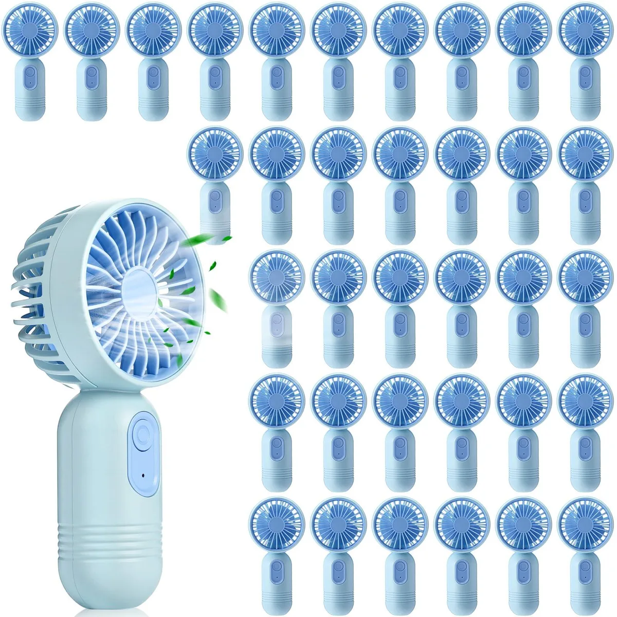  Rossesay 36-Pack Mini Portable Fan Blue 5.1x2.4x1.6 in 3-Speed USB Rechargeable — product photo