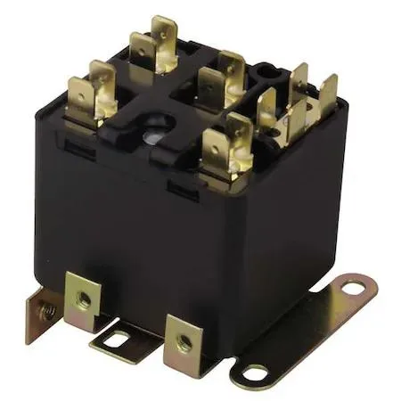 Small rectangular relay with metal terminals and plastic housing