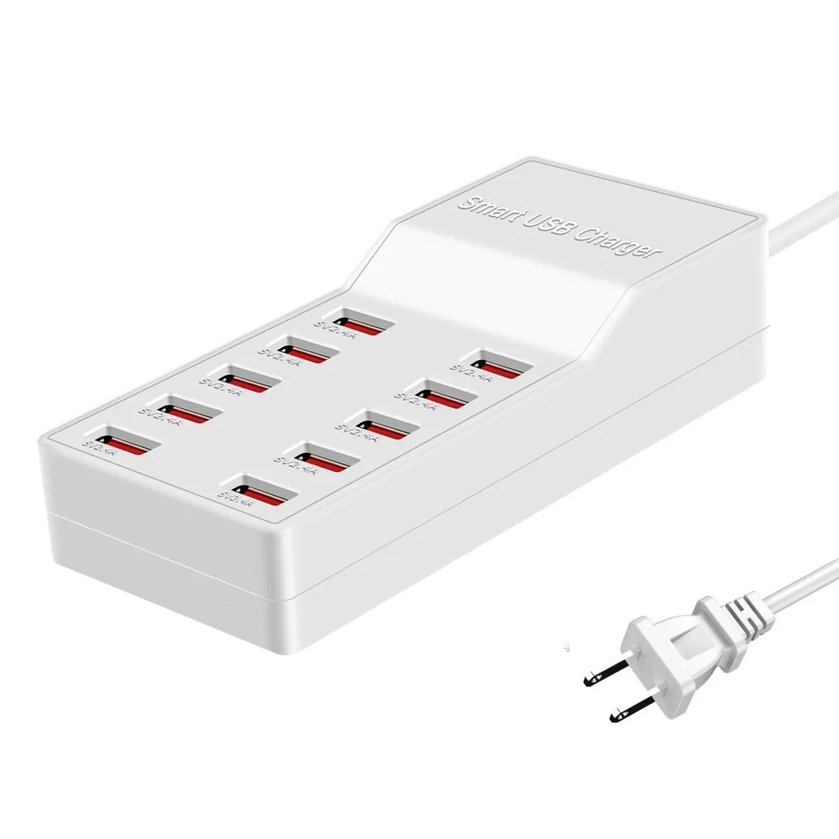KEHIPI KEHIPI WLX-T8 10-Port USB Charger 50W 10A White — product photo