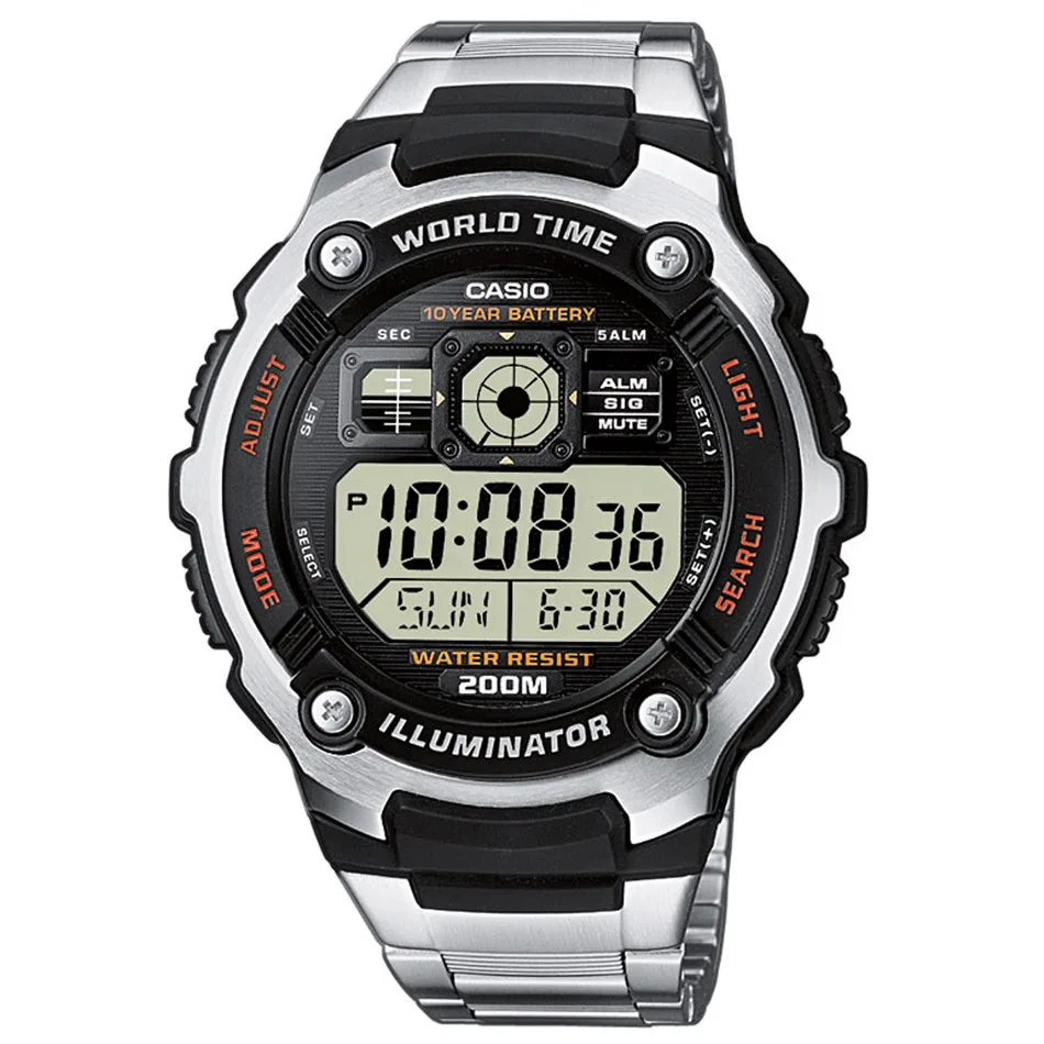 CASIO CASIO AE2000WD-1A Grey Dial Stainless Steel Watch 25mm Band — product photo