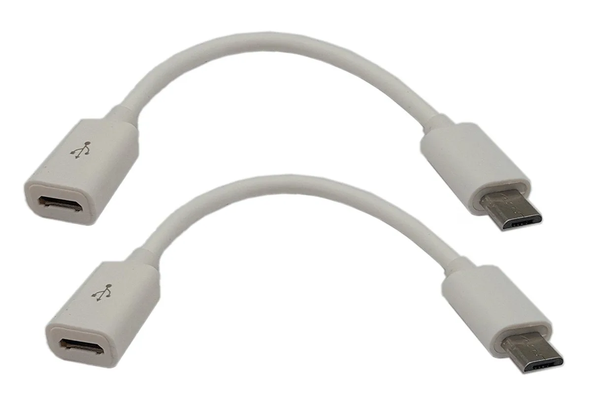 Vszerda Vszerda Micro USB Male to Female Extension Cable 4.5in 2 Pack White — product photo