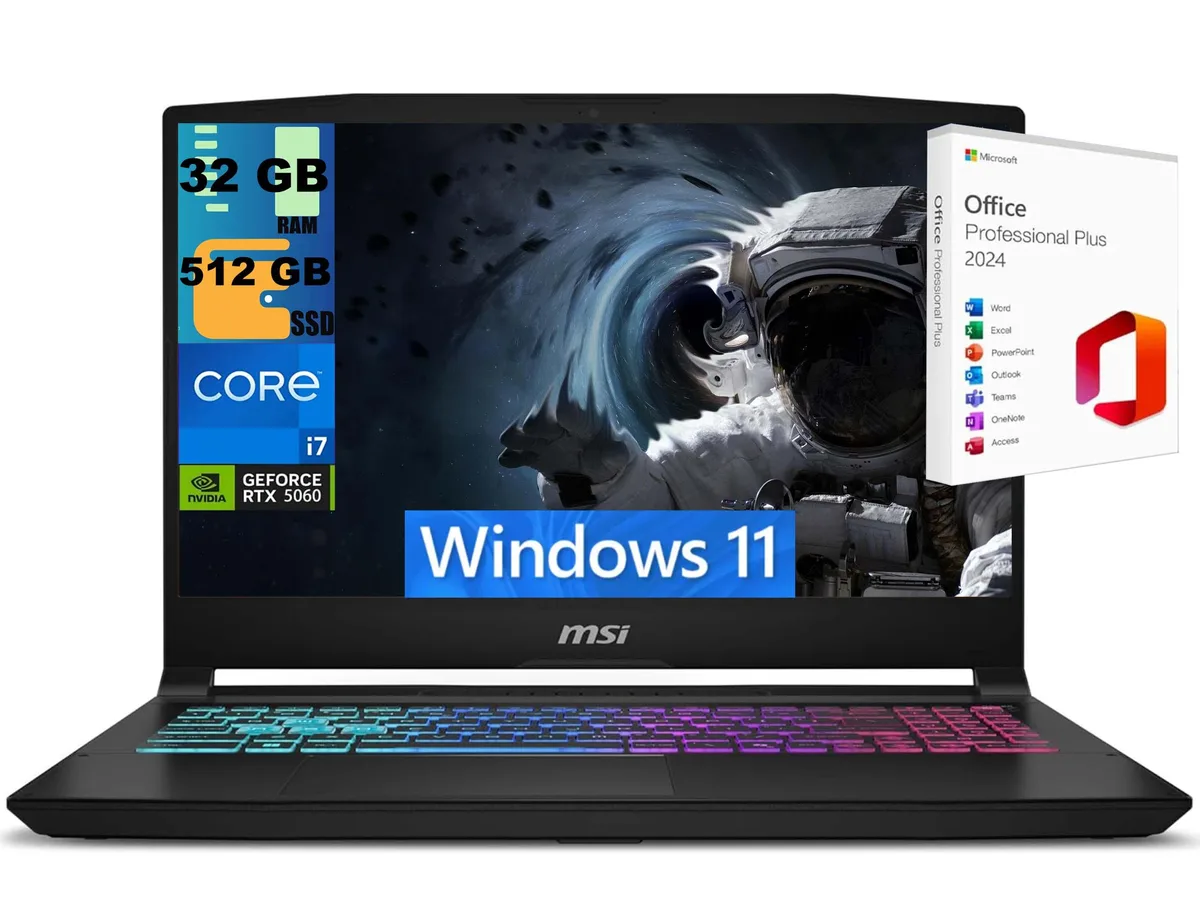 MSI MSI Katana 15 gaming laptop 15.6" 165Hz QHD i7-14650HX RTX 5060 32GB 512GB — product photo