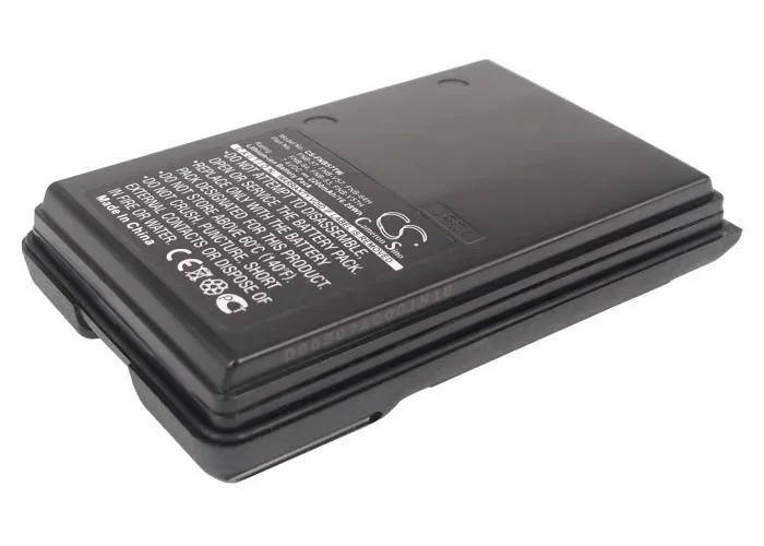 Rectangular two-way radio battery pack, dark plastic casing with metal contacts