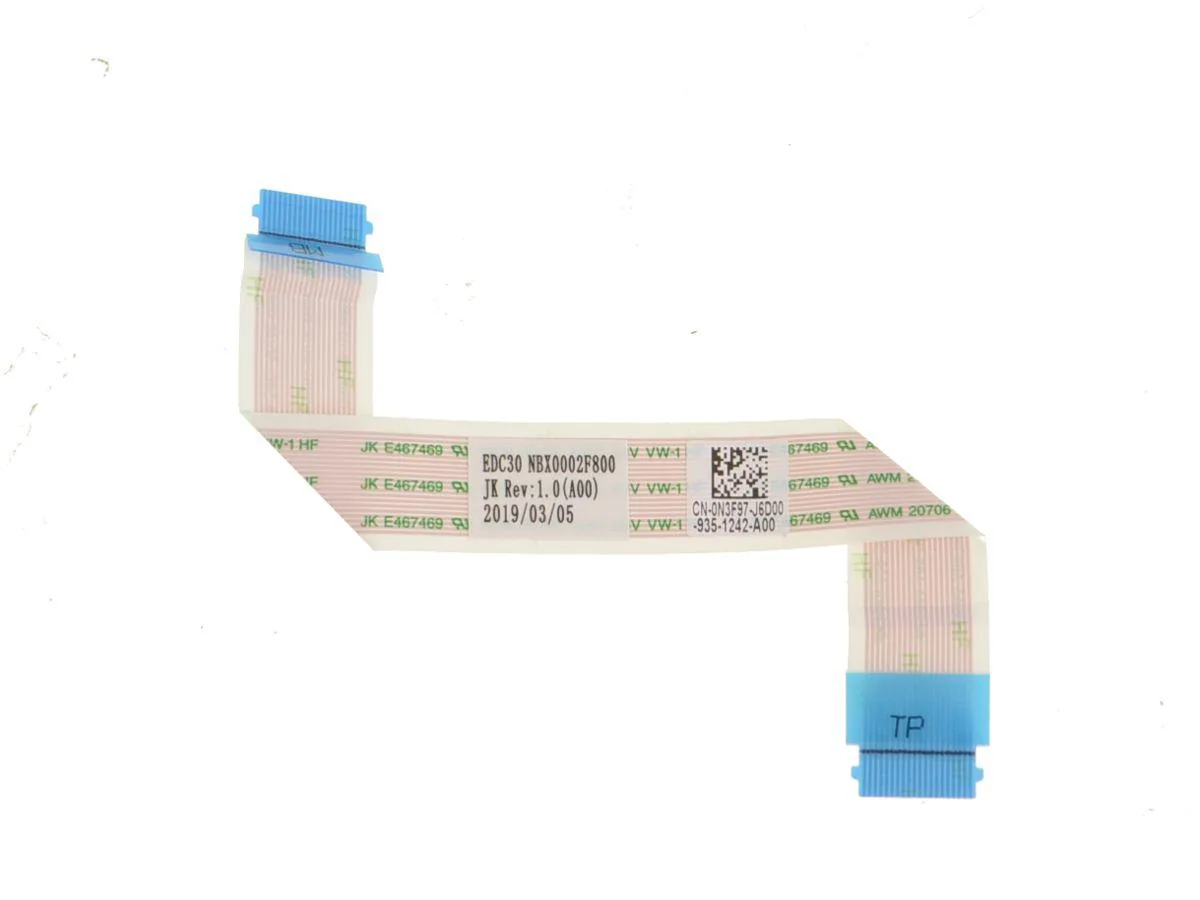 Thin flat ribbon cable with connectors at both ends