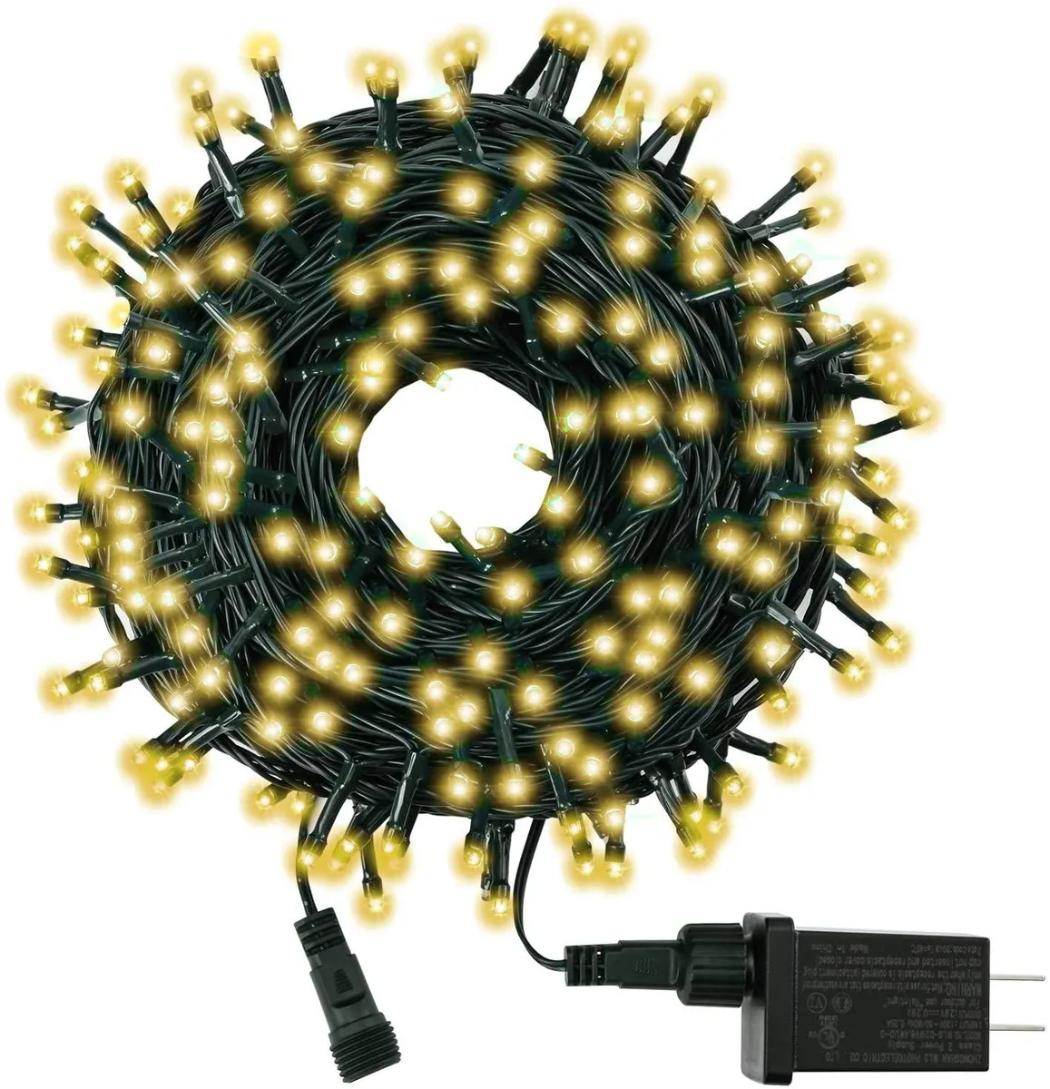 OmaiLighting OmaiLighting 300 LED Warm White Holiday String Lights 100Ft Green Wire 8 Modes — product photo