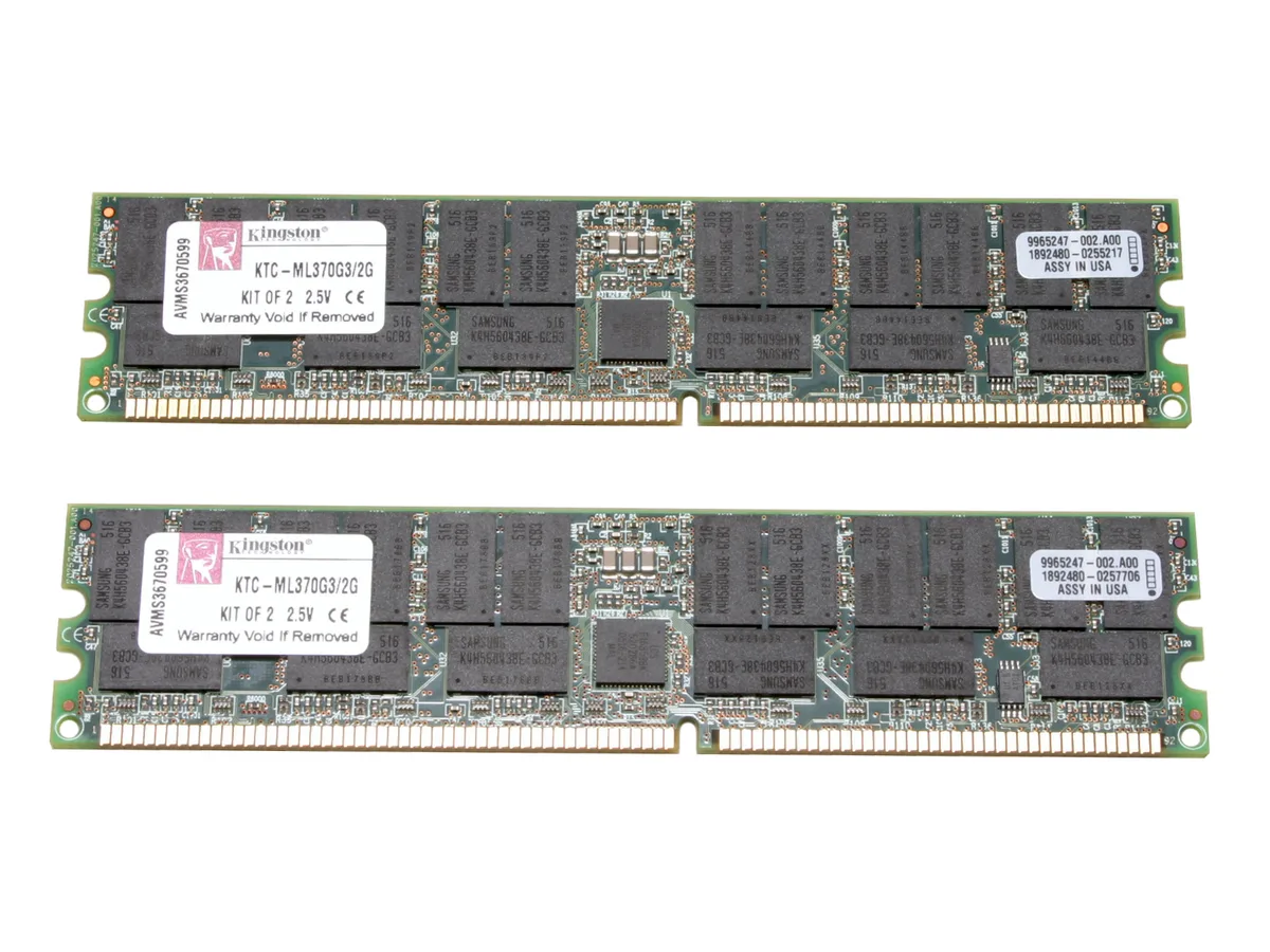 Kingston Technology Corp. Kingston Technology Corp. KTC-ML370G3/2G 2GB (2 x 1GB) DDR 266 ECC Registered memory upgrade — product photo